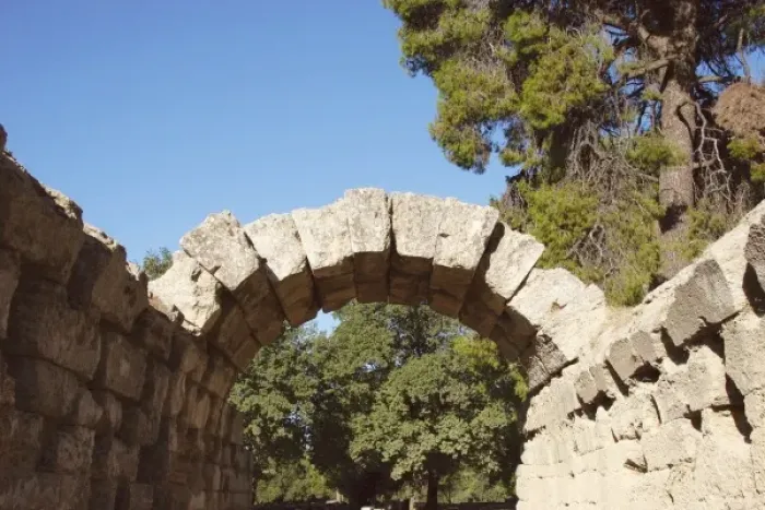 Framed Print : Greek Art. Sanctuary of Olympia. Entrance to Olympic stadium. Stone arch. III B. C