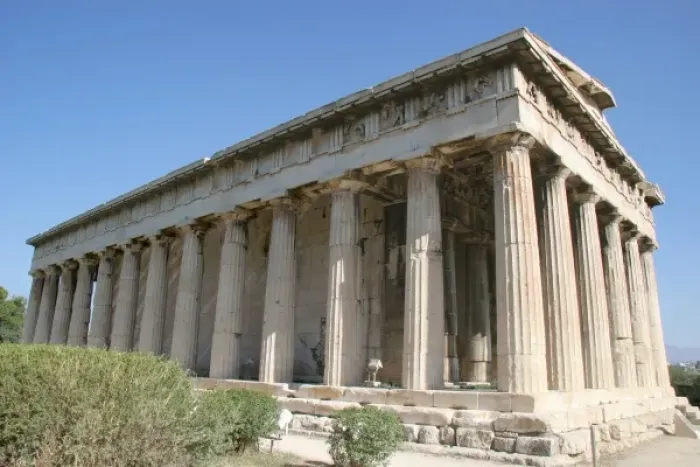 Framed Print : Greek Art. Temple of Hephaestus or Theseion. The Doric temple, which stands Framed Print : Greek Art. Temple of Hephaestus or Theseion. The Doric temple, which stands