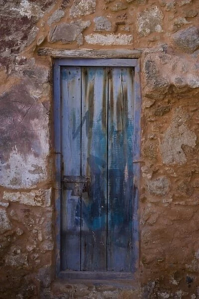 Greek Island of Crete and old town of Chania with old doorway