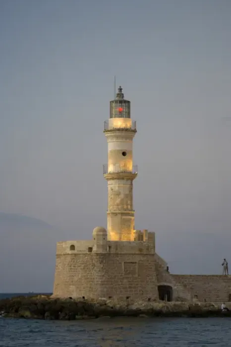 Framed Print : Greek Island of Crete and old town of Chania with Venetian Lighthouse along Framed Print : Greek Island of Crete and old town of Chania with Venetian Lighthouse along
