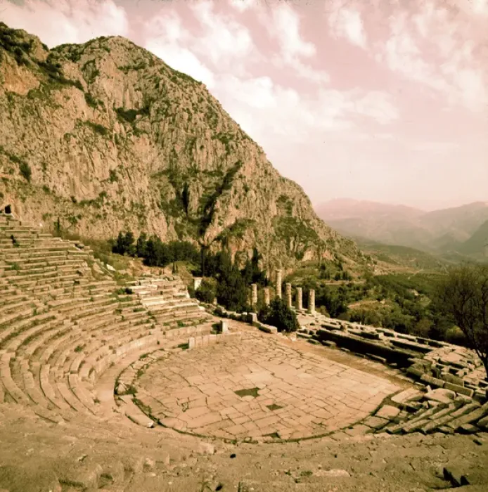 Framed Print : Greek Theatre at Delphi, Greece. 4th cent. BC