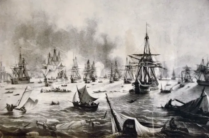Framed Print : GREEK WAR OF INDEPENDENCE (1821-1830) The naval Battle of Navarino (October 20 Framed Print : GREEK WAR OF INDEPENDENCE (1821-1830) The naval Battle of Navarino (October 20