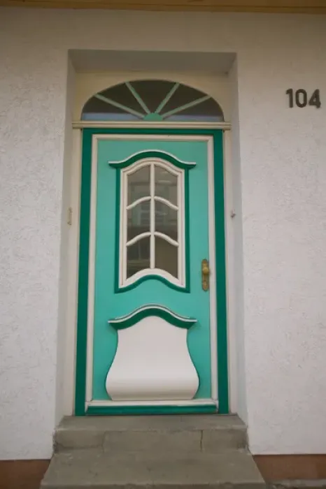 Framed Print : green door