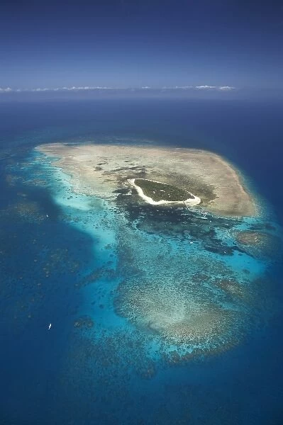 Green Island, Great Barrier Reef Marine Park, North Queensland, Australia - aerial