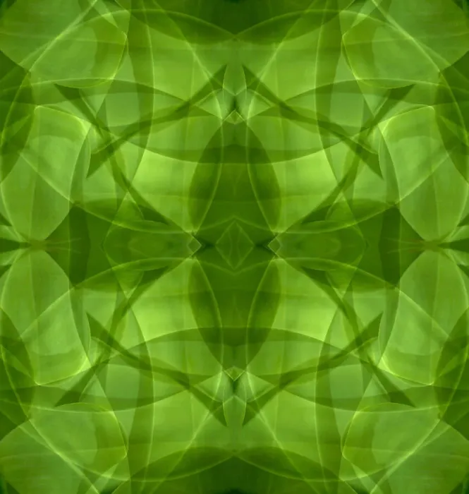 Framed Print : Green kaleidoscope abstract