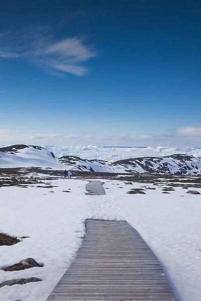 Greenland, Disko Bay, Ilulissat, Sermermiut Ruins hike, hiking walkway
