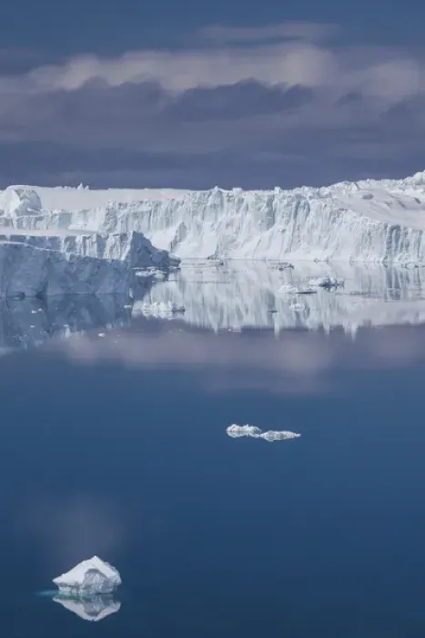 Framed Print : Greenland, Disko Bay, Ilulissat, elevated view of floating ice