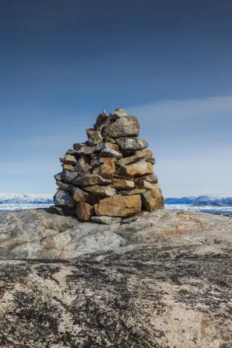 Framed Print : Greenland, Disko Bay, Ilulissat, rock cairn Framed Print : Greenland, Disko Bay, Ilulissat, rock cairn