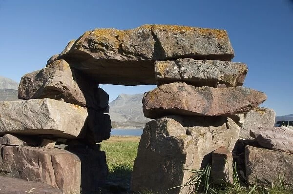 Greenland, Igaliku (aka Igaliko). Ruins of Gardar, once the religious heart of 12th c