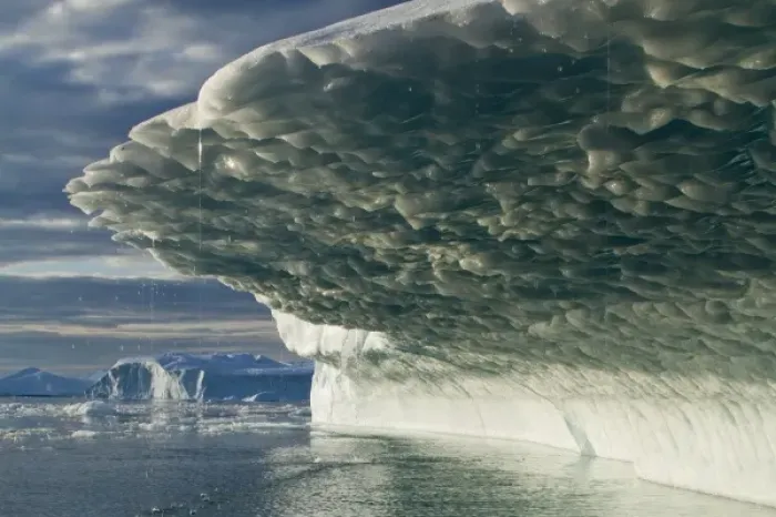 Framed Print : Greenland, Ilulissat, Midnight sun lights melting icebergs calved from Jakobshavn