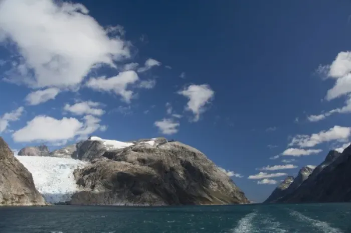Framed Print : Greenland, Prince Christian Sound (aka Prins Christian Sund). Remote receding glacier