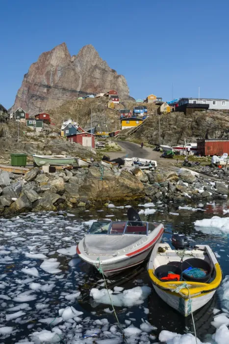 Framed Print : Greenland. Uummannaq. Ice fills the harbor Framed Print : Greenland. Uummannaq. Ice fills the harbor