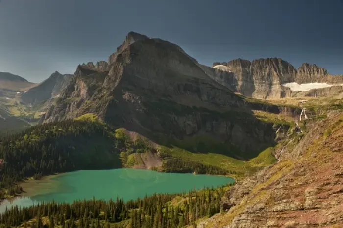 Framed Print : Grinnell Lake and Mount Gould, Glacier National Park, Montana