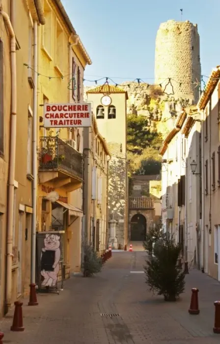 Framed Print : Gruissan village. La Clape. Languedoc. Village street. France. Europe