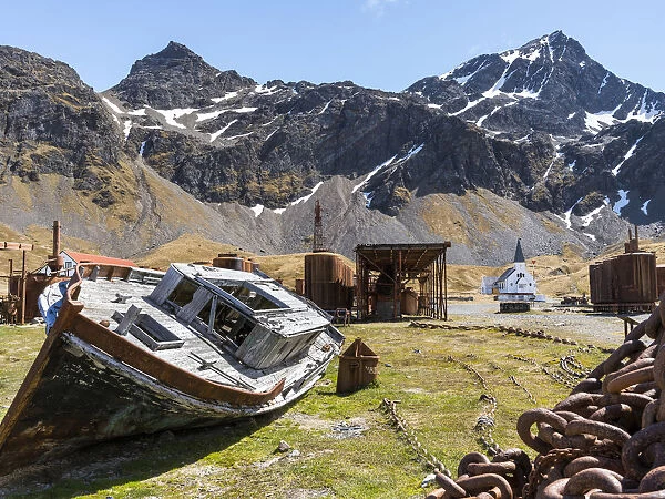 Grytviken Whaling Station, open to visitors, but most walls and roofs of the factory