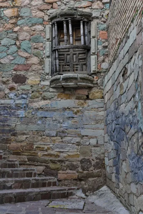 Framed Print : Guanajuato in Central Mexico. Small alley with stairs