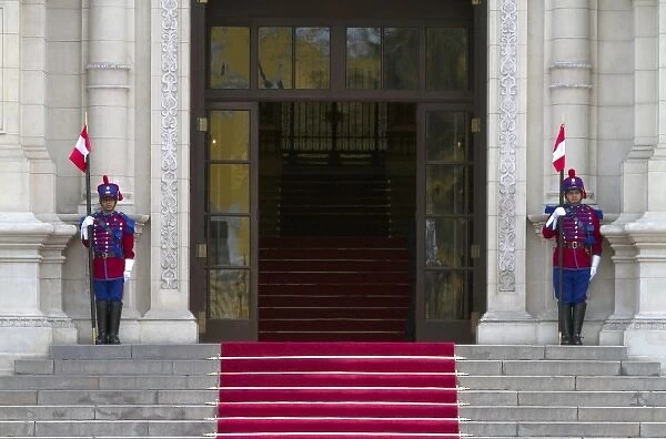 Guards at the Government Palace of Peru (AKA House of Pizarro) located on the north