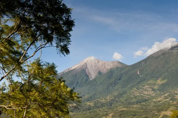 Framed Print : Guatemala, Antigua. Fuego Volcano outside Antigua, Guatemala
