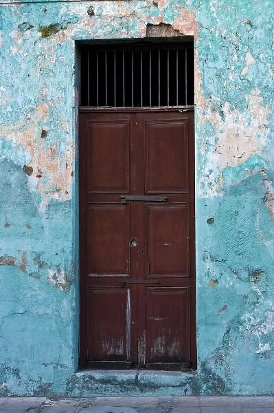 Guatemala, Antigua. Peeling paint and doorway Antigua, Guatemala