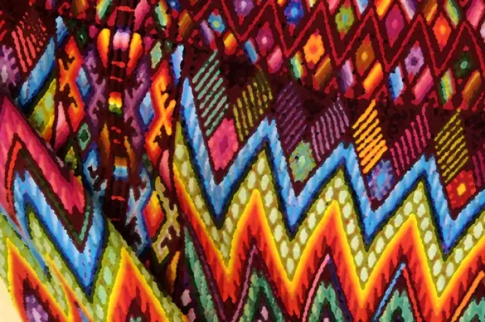 Framed Print : Guatemala, Chichicastenango, Painterly effect close-up of colorful fabric. Credit as Framed Print : Guatemala, Chichicastenango, Painterly effect close-up of colorful fabric. Credit as