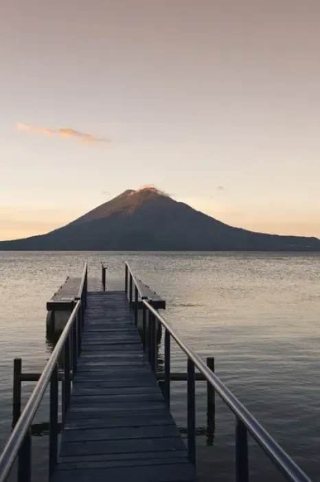 Framed Print : Guatemala, San Juan la Laguna. Toliman volcano and Lago de Atitlan (Lake Atitlan) Framed Print : Guatemala, San Juan la Laguna. Toliman volcano and Lago de Atitlan (Lake Atitlan)