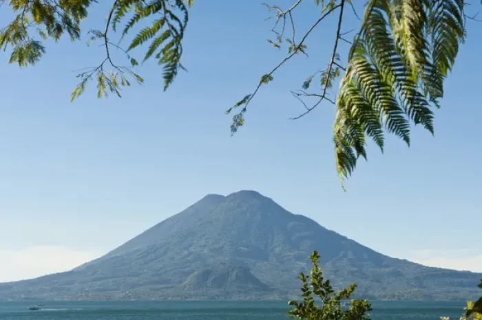 Framed Print : Guatemala, San Juan la Laguna. Toliman volcano and Lago de Atitlan (Lake Atitlan) Framed Print : Guatemala, San Juan la Laguna. Toliman volcano and Lago de Atitlan (Lake Atitlan)