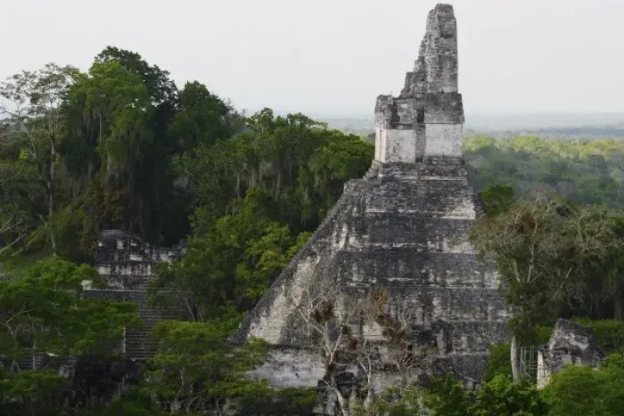 Framed Print : Guatemala, Tikal. Temple 1 seen from temple 5 Framed Print : Guatemala, Tikal. Temple 1 seen from temple 5