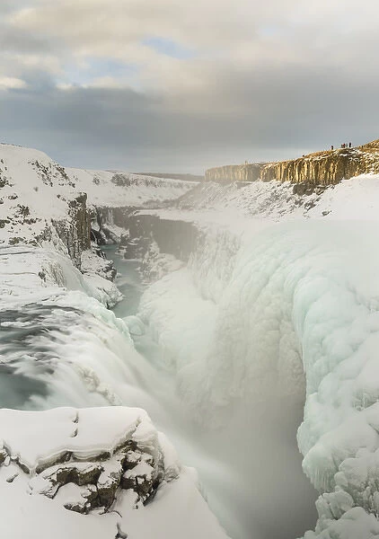 Gullfoss, one of the iconic waterfalls of Iceland during winter and one of the stops
