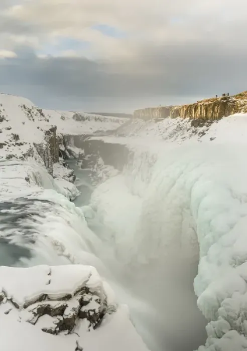Framed Print : Gullfoss, one of the iconic waterfalls of Iceland during winter and one of the stops