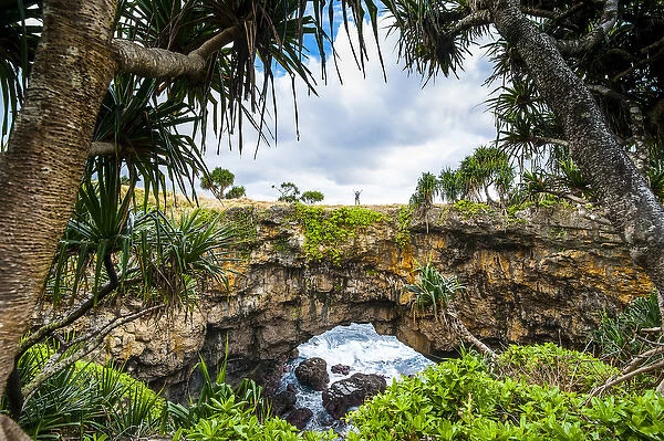 Ha ateiho, big rock arch in Tongatapu, Tonga, South Pacific