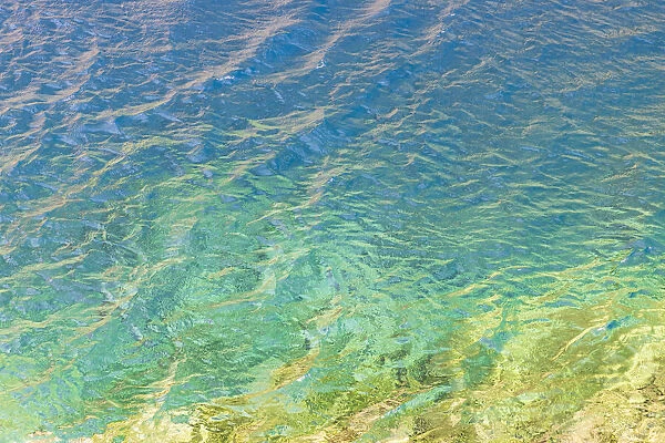 Haft Kul, Sughd Province, Tajikistan. Abstract patterns in the water of Nezhegon, Haft Kul, the Seven Lakes