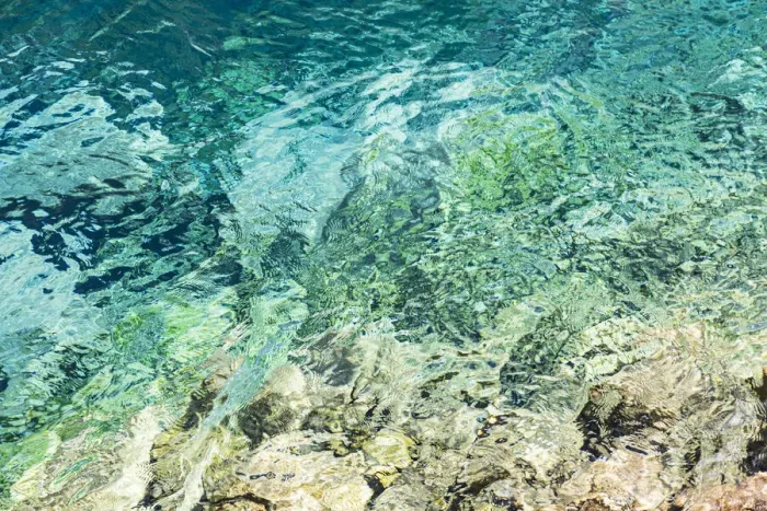 Framed Print : Haft Kul, Sughd Province, Tajikistan. Abstract patterns in the water of Nezhegon, Haft Kul, the Seven Lakes