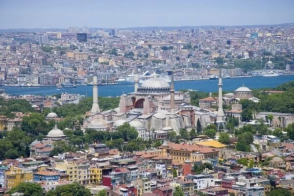 Hagia Sophia church (mosque, museum), aerial, Istanbul - 2010 European Capital of