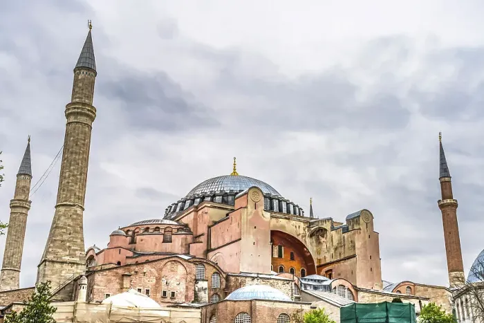 Framed Print : Hagia Sophia dome minarets, Istanbul, Turkey. Emperor Justinian built cathedral of Constantinople in 537 AD. In 1453 Ottoman Turks converted to mosque. 1935 a museum and 2020 mosque again Framed Print : Hagia Sophia dome minarets, Istanbul, Turkey. Emperor Justinian built cathedral of Constantinople in 537 AD. In 1453 Ottoman Turks converted to mosque. 1935 a museum and 2020 mosque again