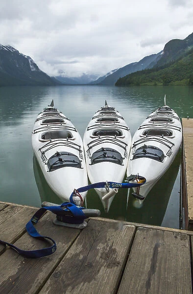 Haines, Alaska. Chilkoot Lake-Kayaks at the Dock