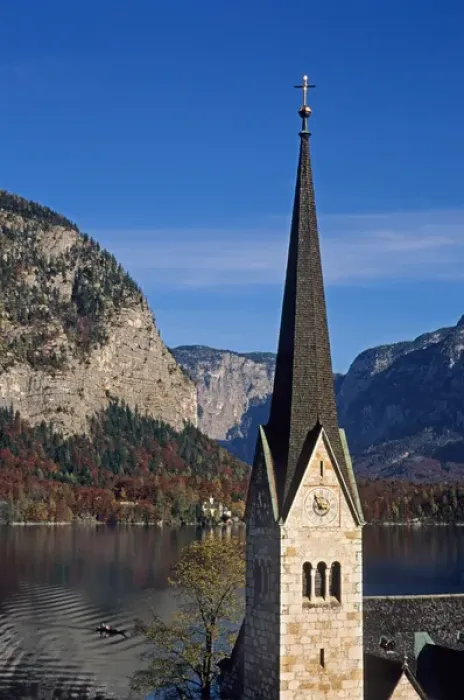 Framed Print : Hallstatt; Upper Austria; Salzkammergut; Austria Hallstattersee; Alps