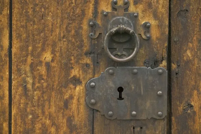 Framed Print : handle and lock on lom Stave Church lom norway from 1200AD Framed Print : handle and lock on lom Stave Church lom norway from 1200AD