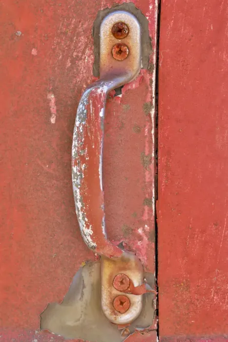 Framed Print : Handle on old truck detail in Sprague, Washington State