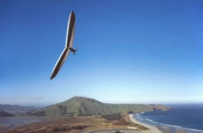 Framed Print : Hang Glider & Otago Peninsula