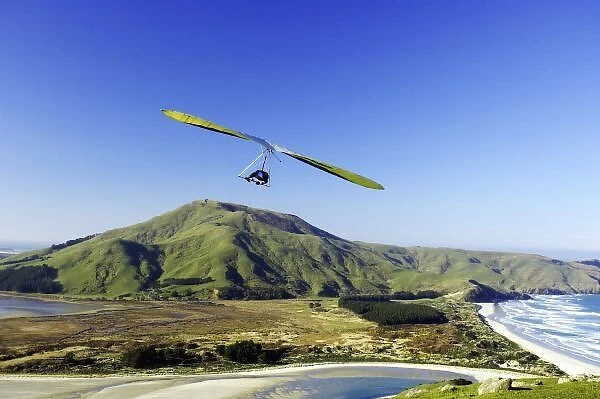 Hang Glider, Otago Peninsula, near Dunedin, South Island, New Zealand
