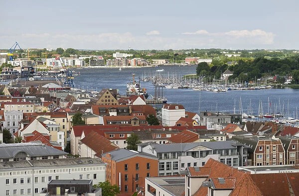 The hanseatic city of Rostock at the coast of the german baltic sea. Europe, Germany