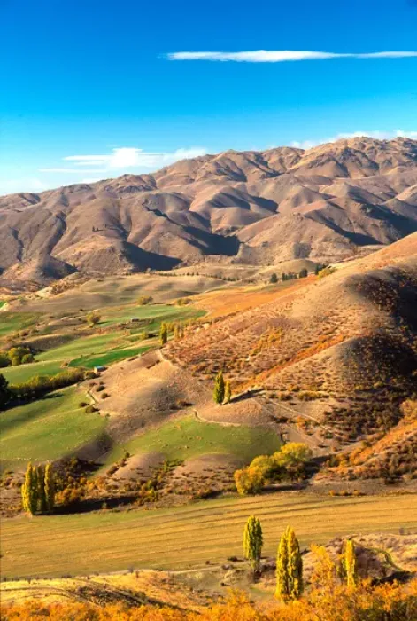Framed Print : Happy Valley, near Bannockburn, near Cromwell, Central Otago
