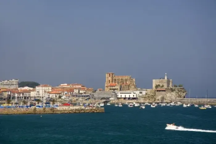 Framed Print : The harbor at Castro Urdiales, Cantabria, northern Spain