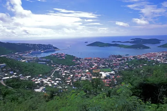 Framed Print : Harbor Ships at Charlotte Amalie Port St. Thomas