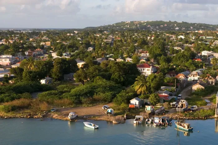 Framed Print : The harbor in St. Johns, Antigua, capital of the British Leeward Islands