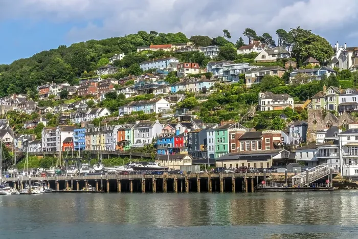 Framed Print : Harbor and town, Dartmouth, Kingswear, Devon, England Framed Print : Harbor and town, Dartmouth, Kingswear, Devon, England