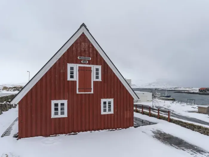 Framed Print : The harbour of the fishing village Djupivogur in the eastern fjords during winter in Iceland Framed Print : The harbour of the fishing village Djupivogur in the eastern fjords during winter in Iceland
