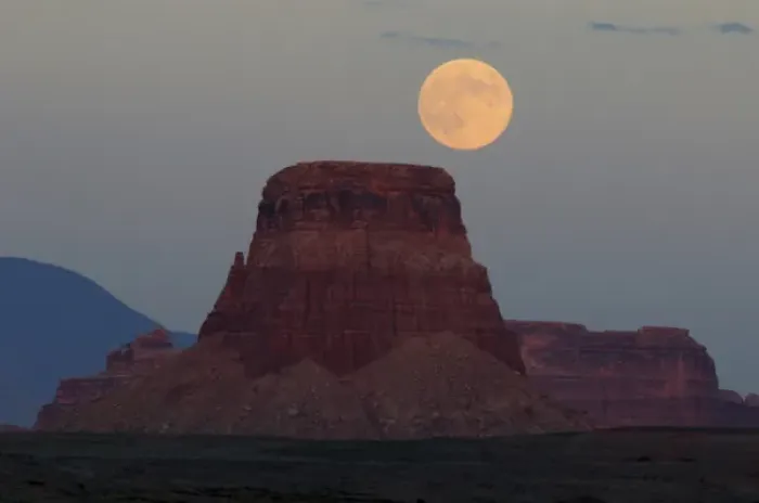 Framed Print : Harvest Moon rising over Tower Butte; Glen Canyon National Recreation Area; Page Framed Print : Harvest Moon rising over Tower Butte; Glen Canyon National Recreation Area; Page
