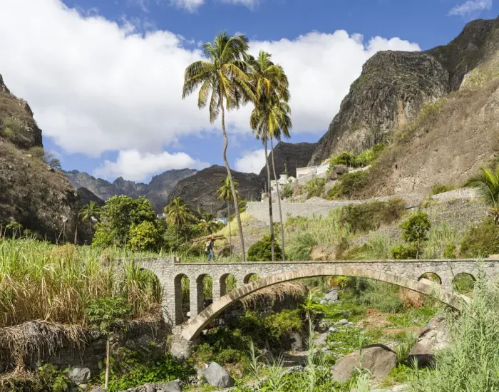 Framed Print : Harvesting sugarcane. Valley Ribeira do Paul on the island Santo Antao, Cape Verde