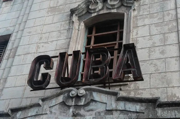Framed Print : Havana, Cuba. Classic Cuba sign on a building in the town of Havana Framed Print : Havana, Cuba. Classic Cuba sign on a building in the town of Havana